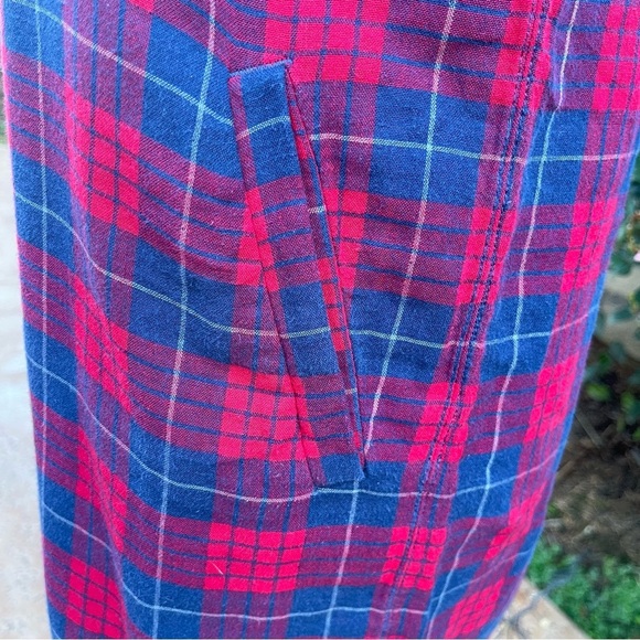 MADEWELL ~ Classic Blue & Red Flannel Dress ~Soft As A Well-Loved Flannel! Small - Picture 7 of 11